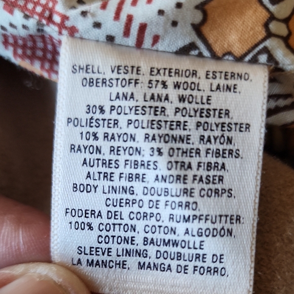 Elevenses Anthropologie Wool Blend Tan Trench Coat with Knit Accents - Picture 10 of 13